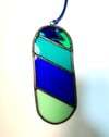 Elongated Oval Sun-Catcher in Turquoise 