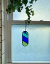 Elongated Oval Sun-Catcher in Turquoise 