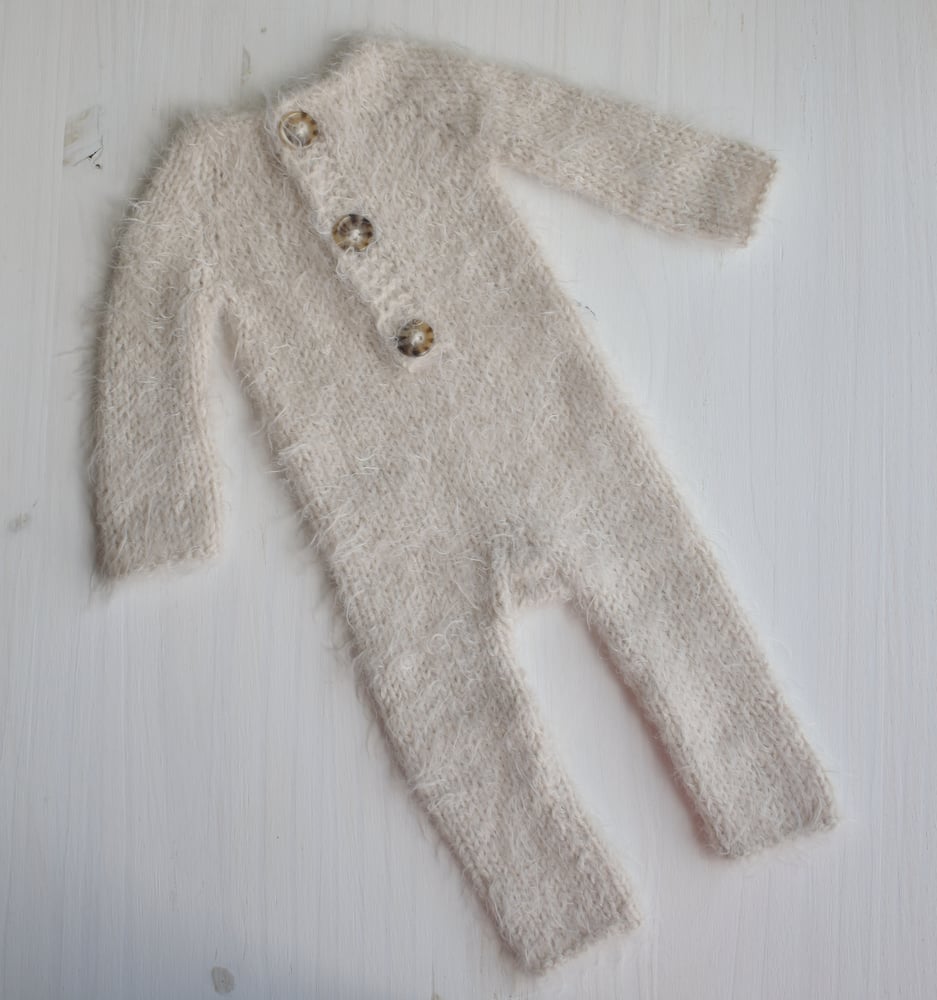Image of $25 off Newborn Fuzzy Knit Footless Pajamas