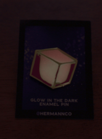 Image 2 of GLOW IN THE DARK ENERGON CUBE - Hard Enamel pin