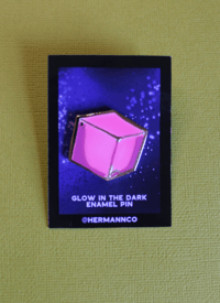 Image 1 of GLOW IN THE DARK ENERGON CUBE - Hard Enamel pin
