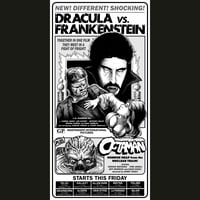 Image 1 of Dracula VS Frankenstein 10 x 20 Ad Mat Print