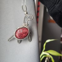 Image 2 of Thulite Dinosaur Pendant 