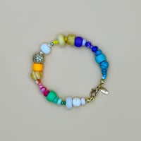 Image 1 of Spectrum charm semi-precious and seed bead bracelet 