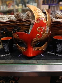 Red/Gold musical masquerade mask