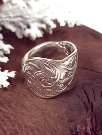 Image 1 of Wave Pattern Spoon Ring size 8, 8.5
