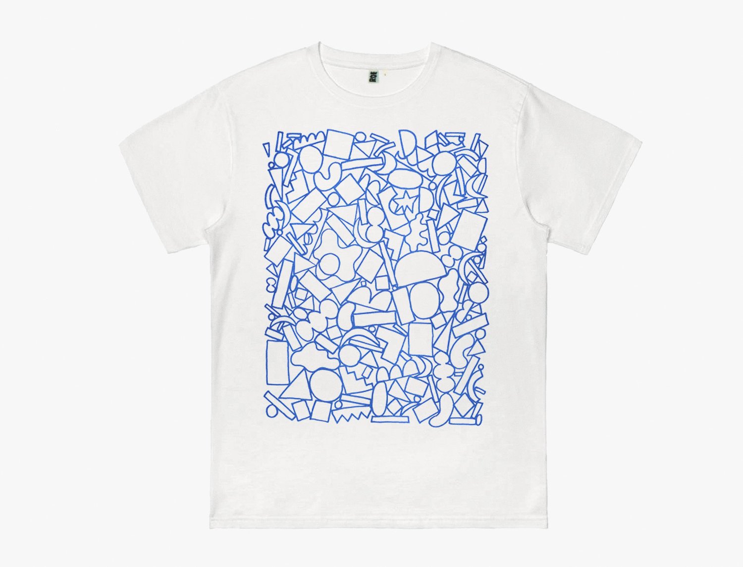 Image of PILE OF BLUE SHAPES BASIC TSHIRT 