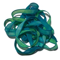 Image 3 of 1PC. BAHAMA BREEZE  42" Hand Dyed Finished Edge Silk Wrist Wrap Bracelet/Jewelry Ribbons