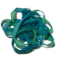 Image 5 of 1PC. BAHAMA BREEZE  42" Hand Dyed Finished Edge Silk Wrist Wrap Bracelet/Jewelry Ribbons