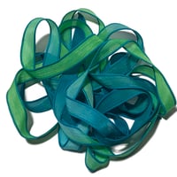 Image 8 of 1PC. BAHAMA BREEZE  42" Hand Dyed Finished Edge Silk Wrist Wrap Bracelet/Jewelry Ribbons