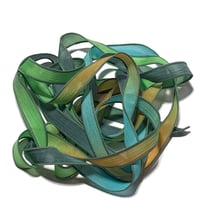 Image 2 of 1PC. BURIED TREASURE 42" Hand Dyed Finished Edge Silk Wrist Wrap Bracelet/Jewelry Ribbons