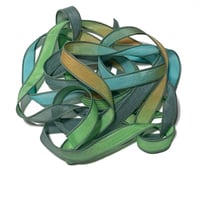 Image 3 of 1PC. BURIED TREASURE 42" Hand Dyed Finished Edge Silk Wrist Wrap Bracelet/Jewelry Ribbons