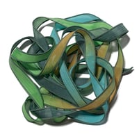 Image 4 of 1PC. BURIED TREASURE 42" Hand Dyed Finished Edge Silk Wrist Wrap Bracelet/Jewelry Ribbons
