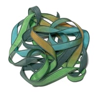 Image 7 of 1PC. BURIED TREASURE 42" Hand Dyed Finished Edge Silk Wrist Wrap Bracelet/Jewelry Ribbons