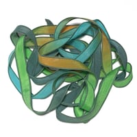 Image 8 of 1PC. BURIED TREASURE 42" Hand Dyed Finished Edge Silk Wrist Wrap Bracelet/Jewelry Ribbons