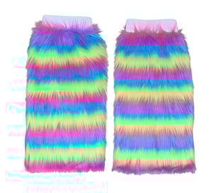 Image of Neon Rainbow Fluffy Legwarmers