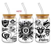 Las Vegas Raiders Football Feather Sunflower Double Sided Uv Dtf Wrap 4670