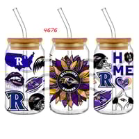 Baltimore Ravens Football Feather Sunflower Double Sided Uv Dtf Wrap 4676