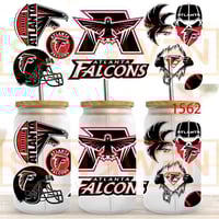 Atlanta Falcons Football Feather Sunflower Double Sided Uv Dtf Wrap 1562