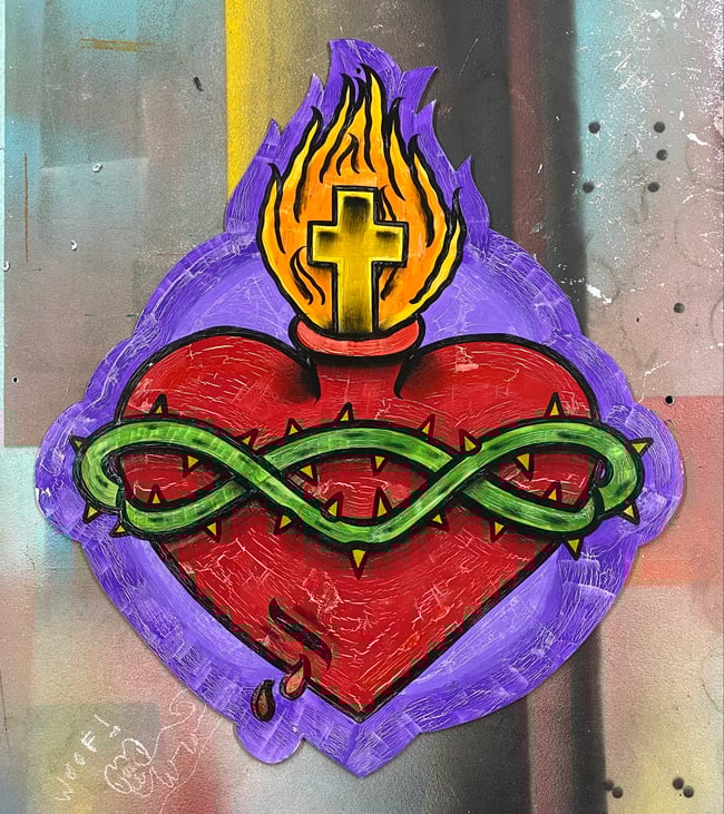 Crackled Sacred Heart