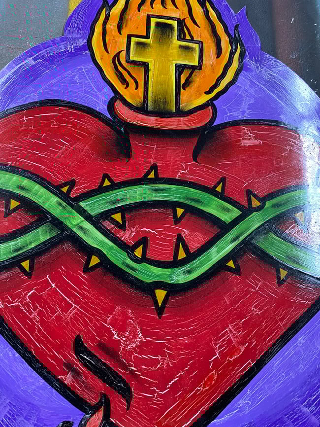 Crackled Sacred Heart