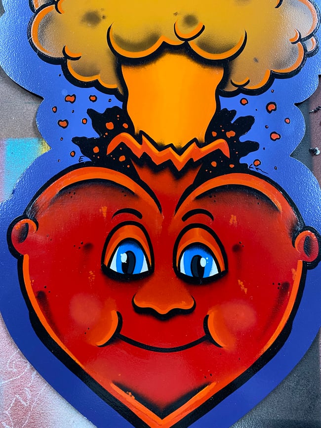 Adam Bomb scared heart (garbage pail kids)