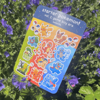 Image 2 of starter pokemon: game boy era - sticker sheet!