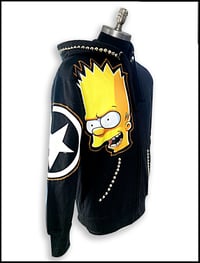 Image 4 of Bartstar Custom patched and studded Hoodie Size Large