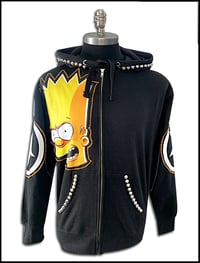 Image 5 of Bartstar Custom patched and studded Hoodie Size Large