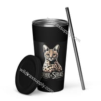 Image 2 of Mother of Servals 20 oz Insulated Drink tumbler with a straw