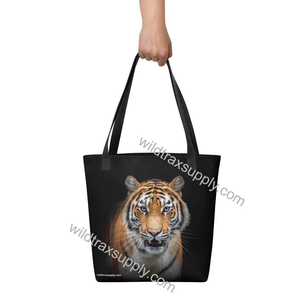 Tiger 15" x 15" tote bag