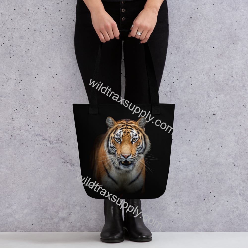 Tiger 15" x 15" tote bag