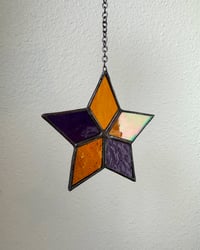 Image 2 of Star Stained Glass Suncatcher – Orange + Purple