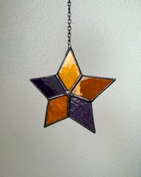 Image 3 of Star Stained Glass Suncatcher – Orange + Purple