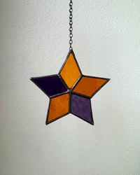 Image 5 of Star Stained Glass Suncatcher – Orange + Purple