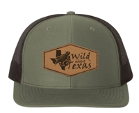Image 1 of Richardson 112 Trucker Cap with Hand-Stitched Leather Hexagon Logo