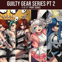 Image 1 of Guilty Gear 11x17" Print Series PT 1: Classic A.B.A, Double A.B.A, Dizzy, Elphelt