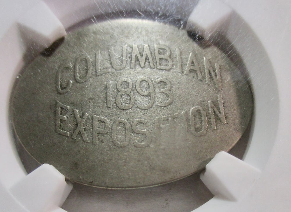 World's Columbian Elongated Liberty Nickel, 2 of 2.