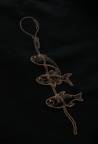 Image of Embroidery  Crossbody Tote Bag