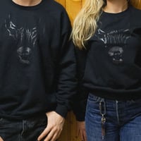 Image 2 of CREWNECK LOGO NERO SU NERO