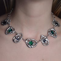 Image 3 of Crown Jewel Necklace (Blue/Red/Green)