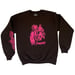 Image of 'LIGHTS OUT' - CREW SWEATSHIRT - CHOCOLATE / NEON PINK 