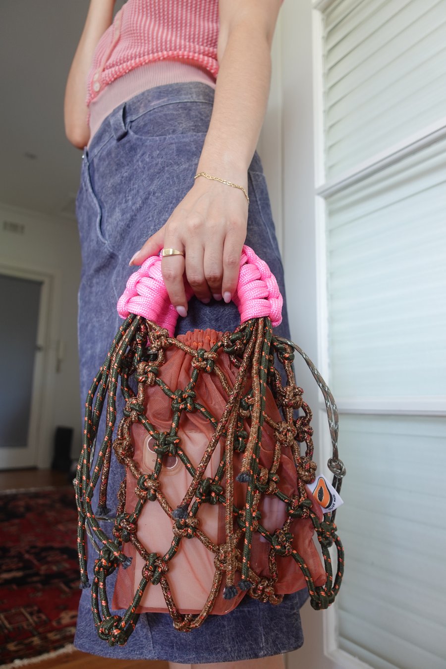 Image of Sunshine Bag-Pink x Brown/Army Green