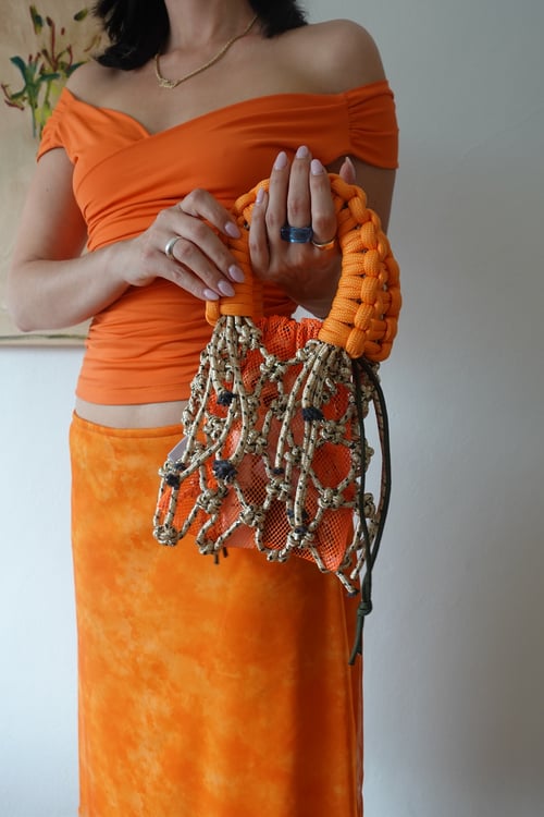 Image of Sunshine Bag-Orange x Biege/ Army Green