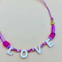 Image 1 of All you need is love pearl charm rope choker