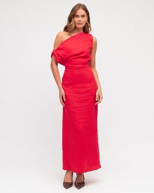 Image of Off Shoulder Dress. Red. By White Closet.