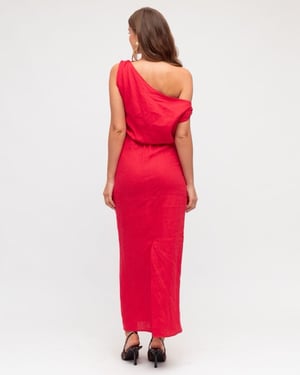 Image of Off Shoulder Dress. Red. By White Closet.