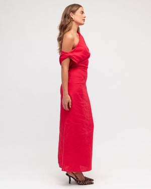Image of Off Shoulder Dress. Red. By White Closet.
