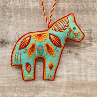 Image 1 of Turquoise Horse Decoration