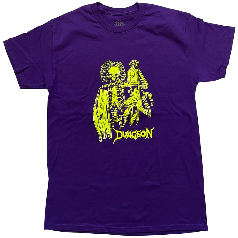 Image of 'LIGHTS OUT' - T-SHIRT - PURPLE / NEON YELLOW